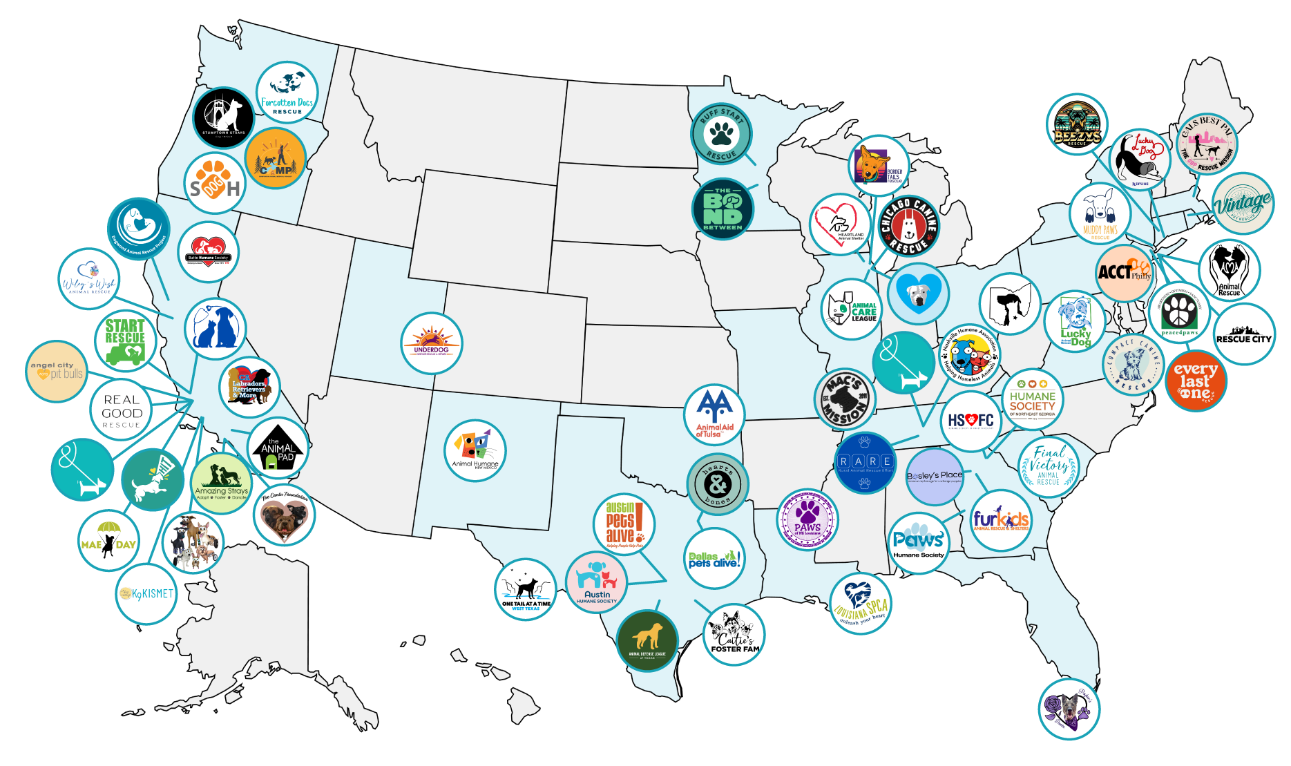 Map of rescue partners